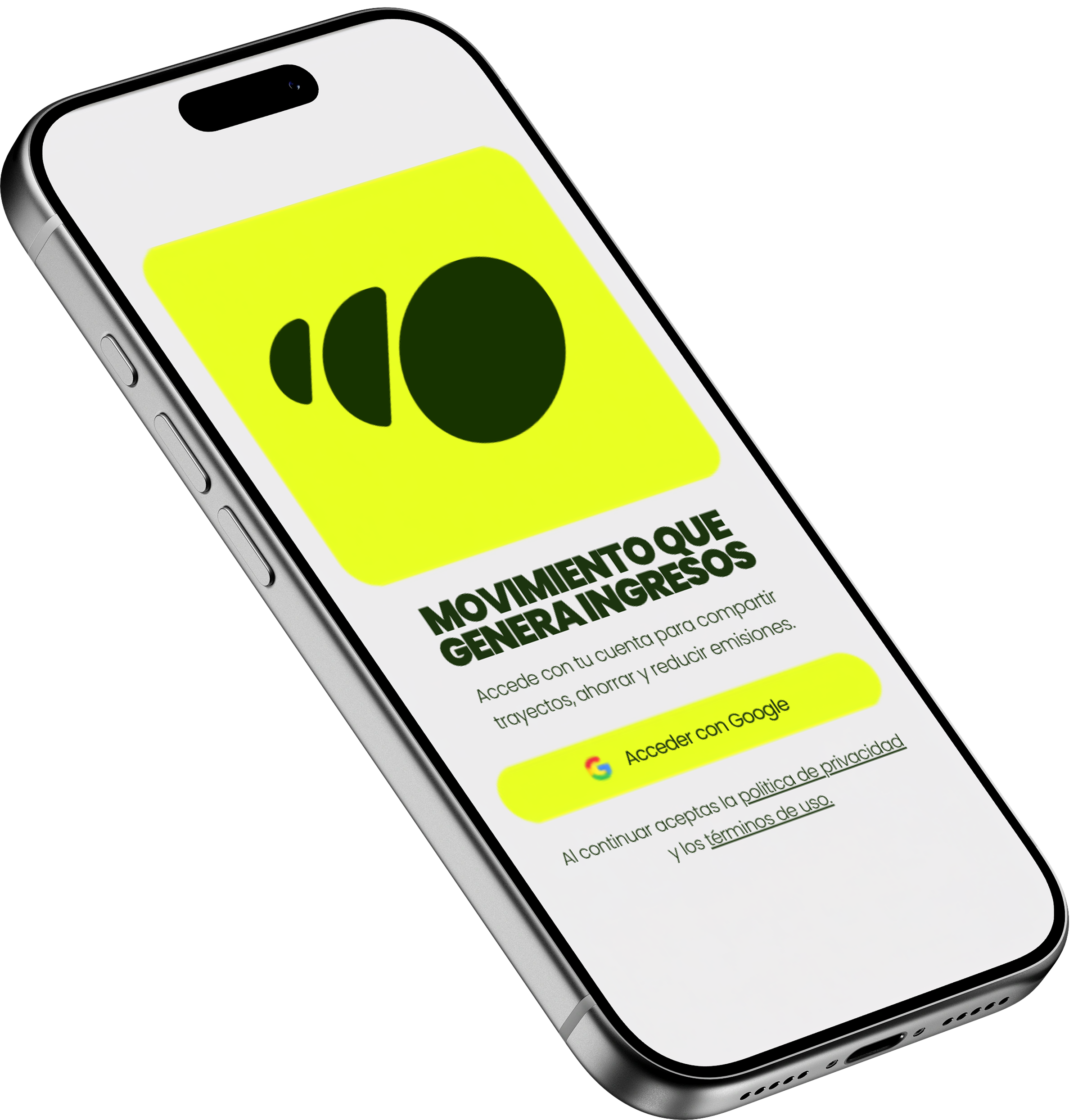 LA RUEDA en iPhone: pantalla de acceso